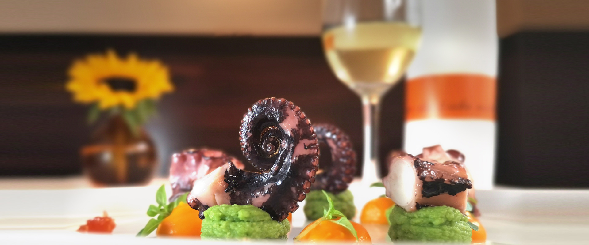 Italienische Vorspeise mit Oktopus im Restaurant der Katzlmacher